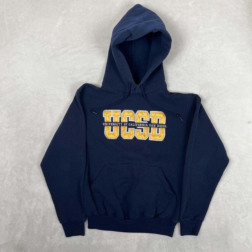 Vintage UC San Diego Tritons Hoodie Sweatshirt Womens Small Blue Made in USA